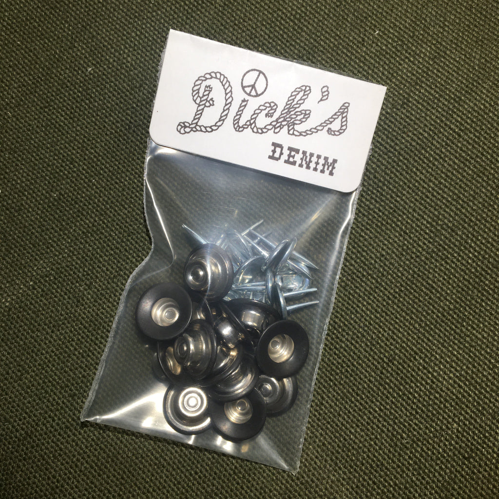 Jean Fly Button (14mm) — Black Cone Shaped