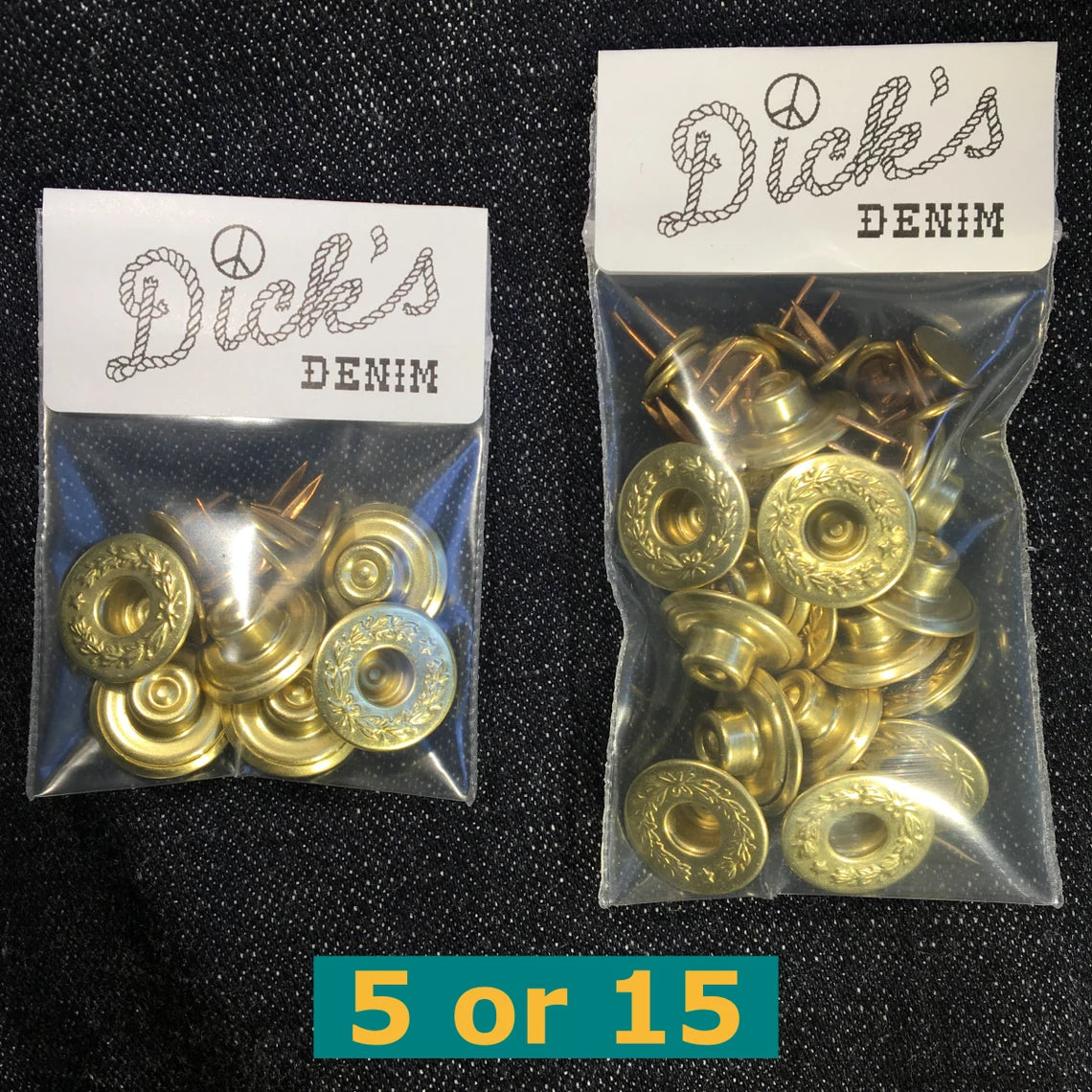 Jean Top Button (17mm) — Brass Laurel Wreath Button