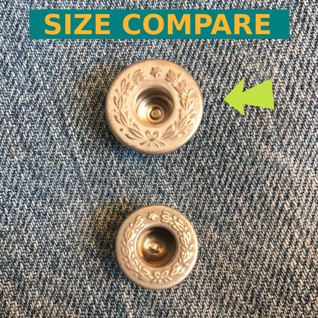 Jean Top Button (17mm) — 'Frosted' Nickel Laurel Wreath Button