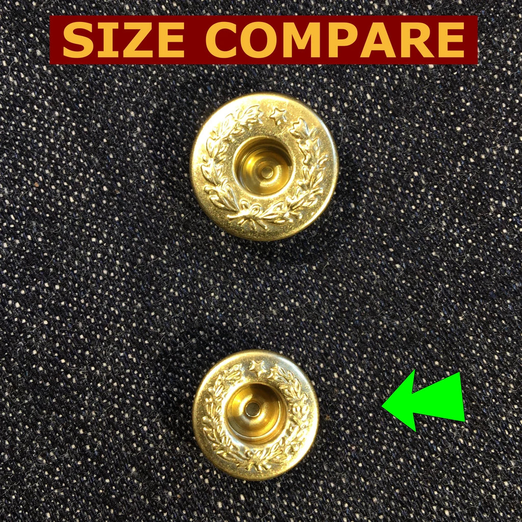 Jean Fly Button (14mm) — Brass Laurel Wreath