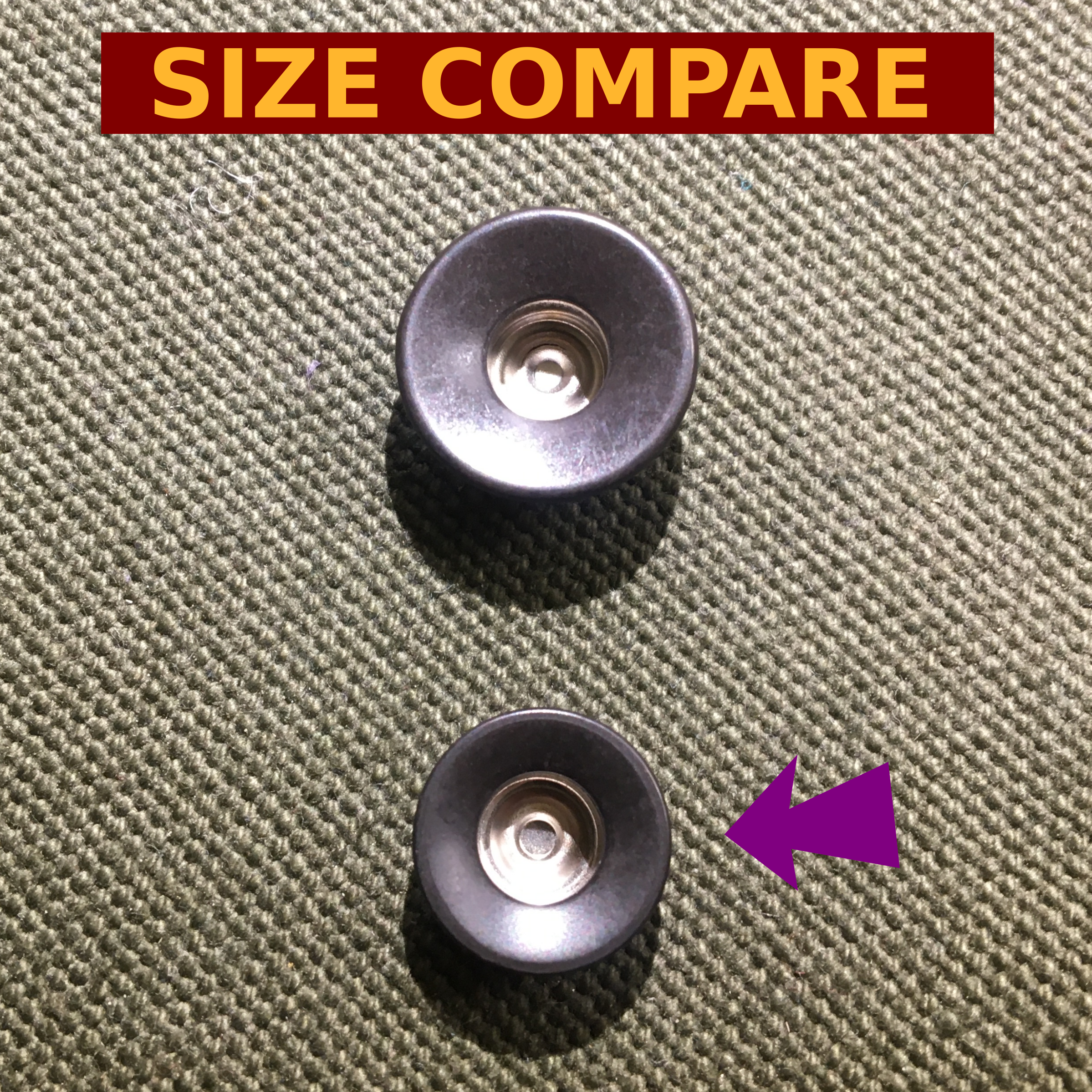Jean Fly Button (14mm) — Black Cone Shaped