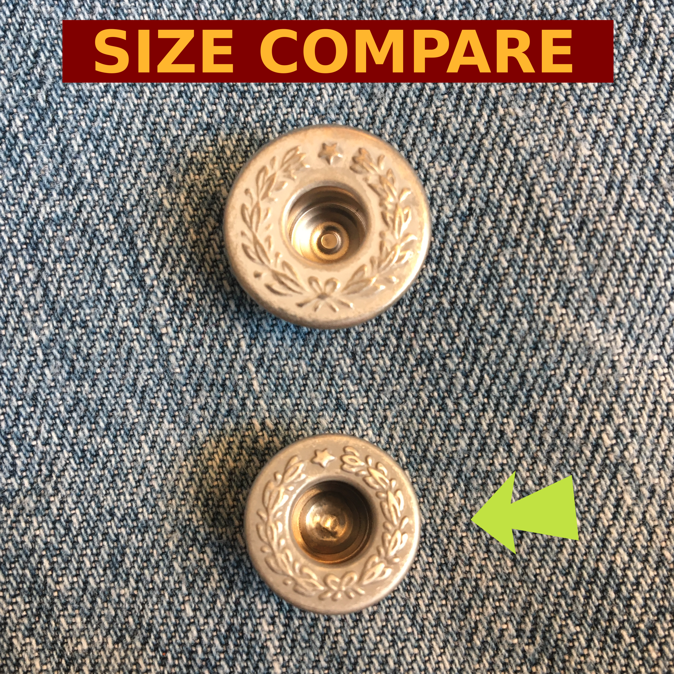 Jean Fly Button (14mm) — 'Frosted' Laurel Wreath Donut Shaped