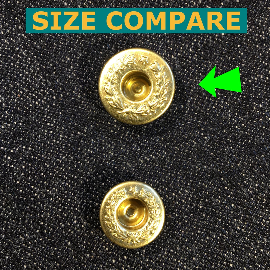 Jean Top Button (17mm) — Brass Laurel Wreath Button