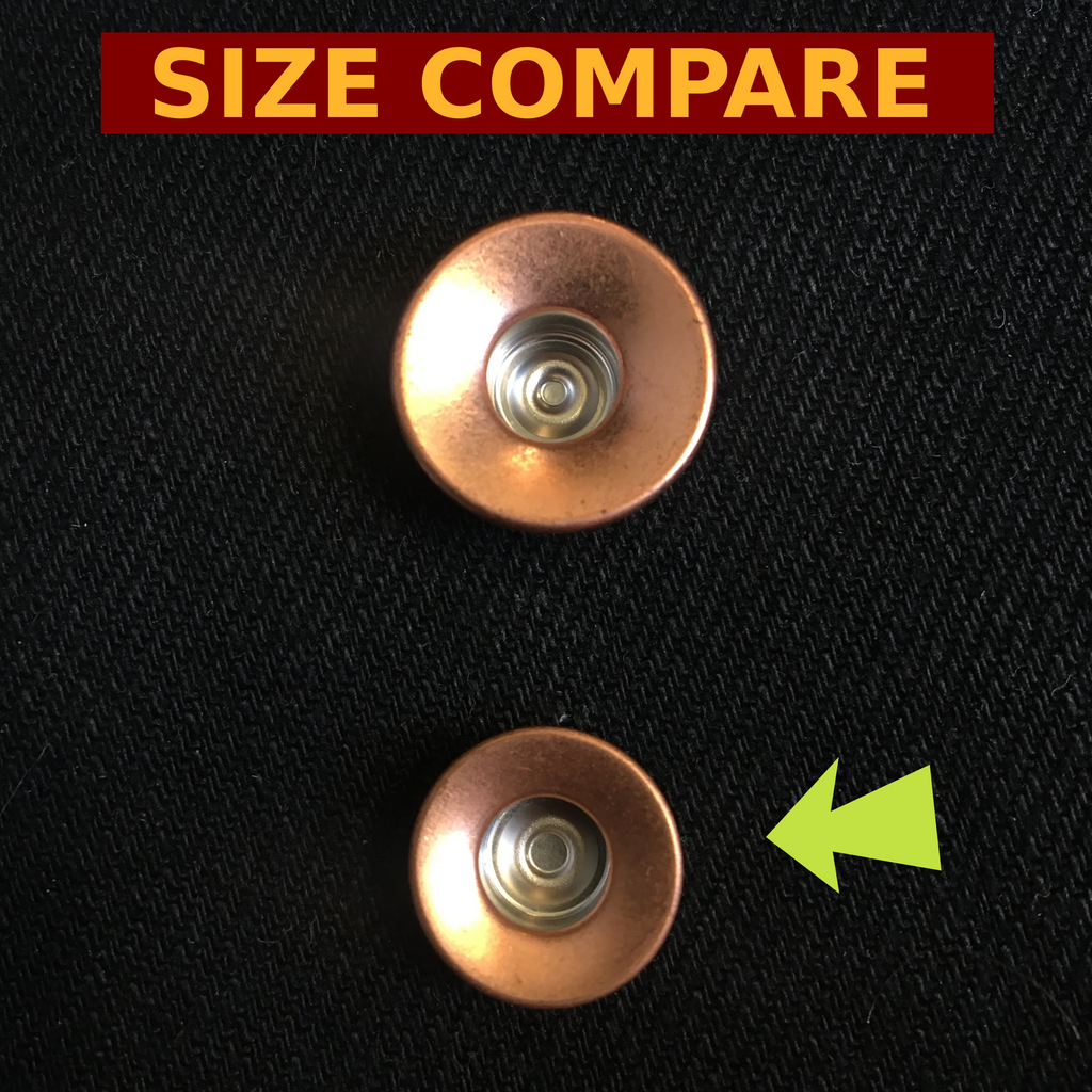 Jean Fly Button (14mm) — Copper Cone Shaped