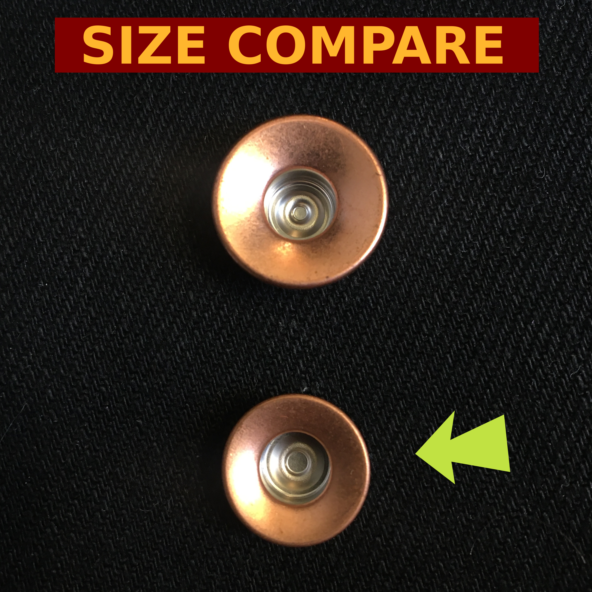 Jean Fly Button (14mm) — Copper Cone Shaped