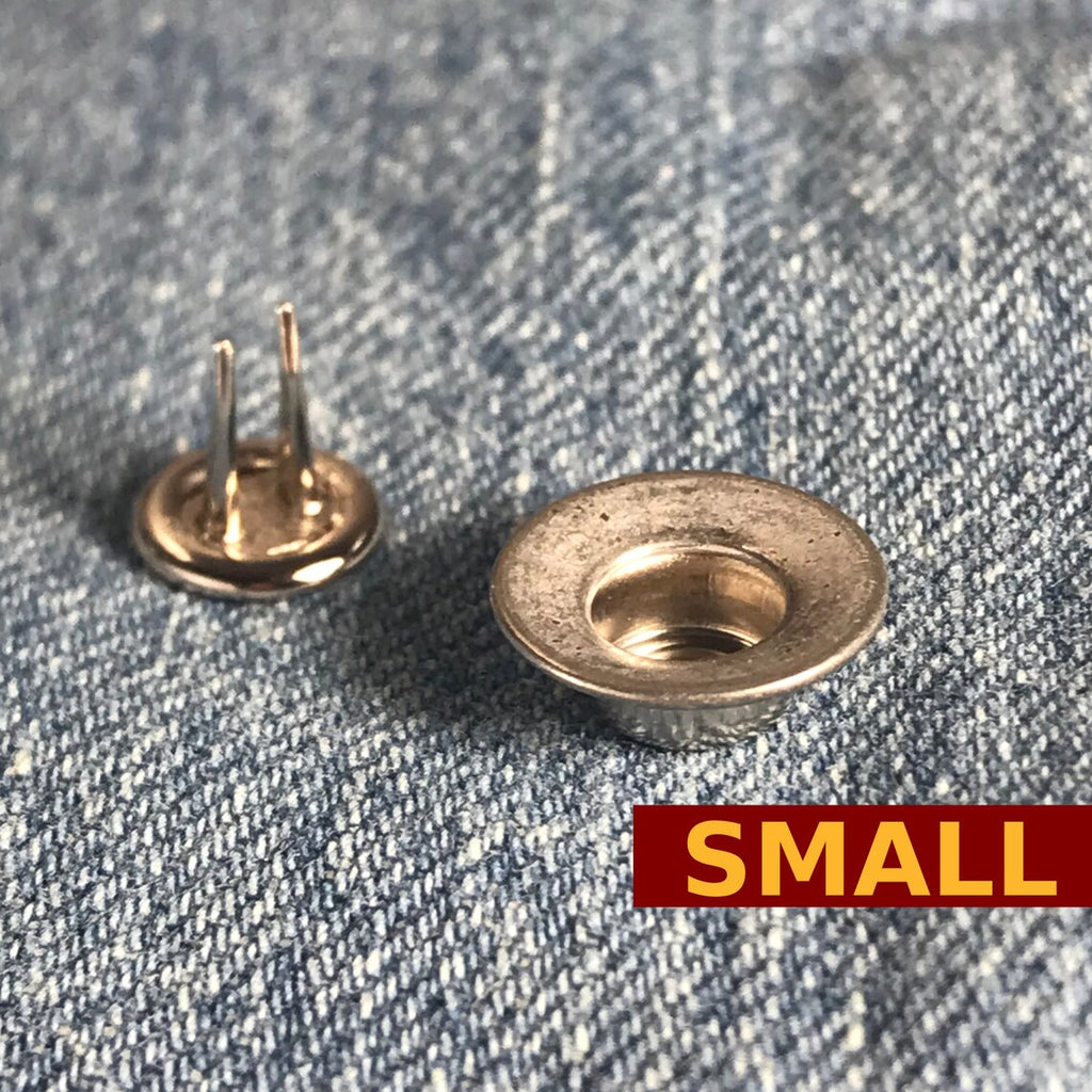 Jean Fly Button (14mm) — 'Antique' Silver Cone Shaped