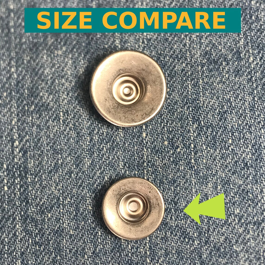 Jean Fly Button (14mm) — 'Antique' Silver Cone Shaped