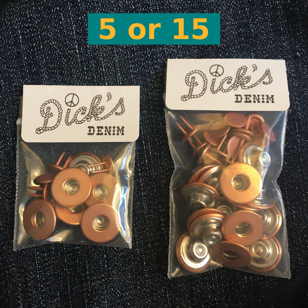 Jean Top Button (17mm) — Copper Donut Shaped