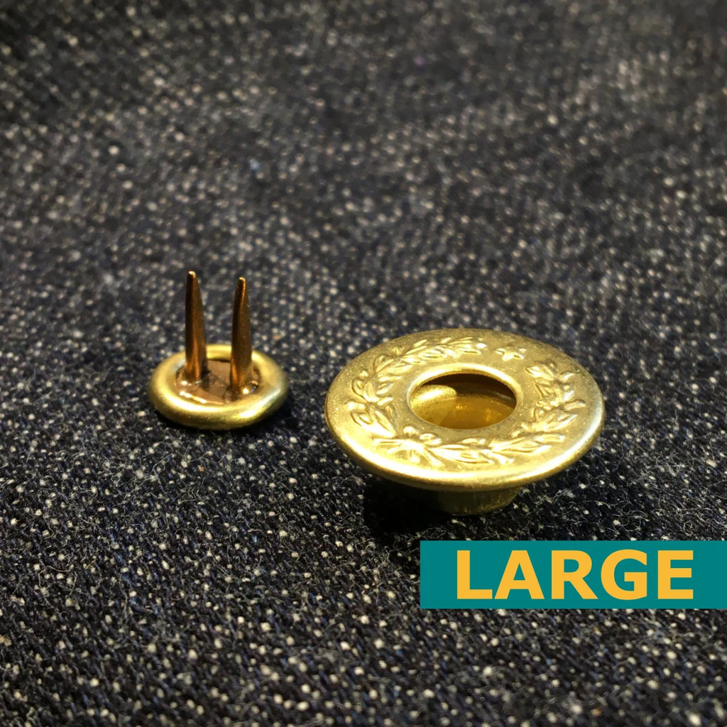 Jean Top Button (17mm) — Brass Laurel Wreath Button