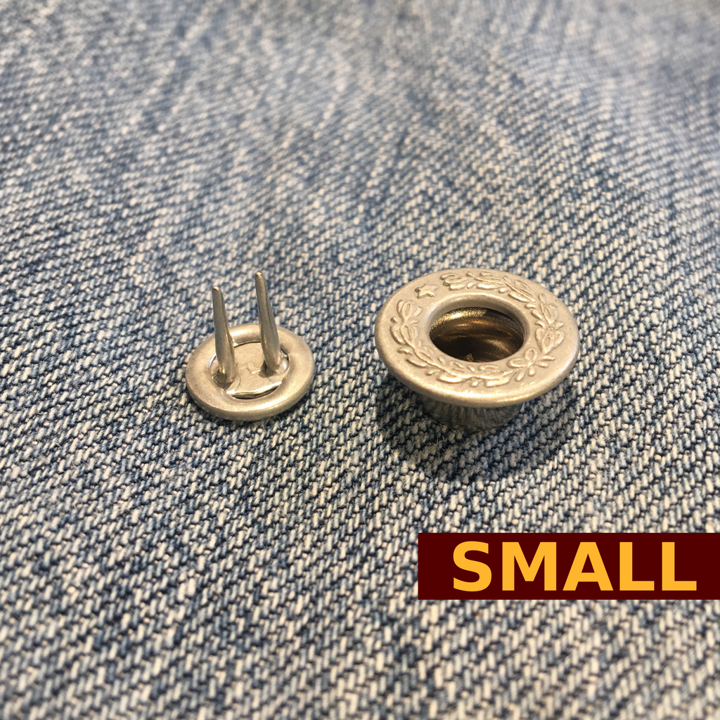 Jean Fly Button (14mm) — 'Frosted' Laurel Wreath Donut Shaped